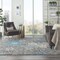 Homeroots 8 x 10 ft. Charcoal & Blue Big Flower Area Rug 385417 - alternate 2